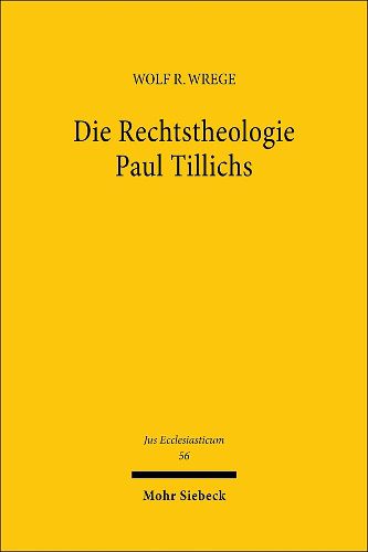 Cover image for Die Rechtstheologie Paul Tillichs