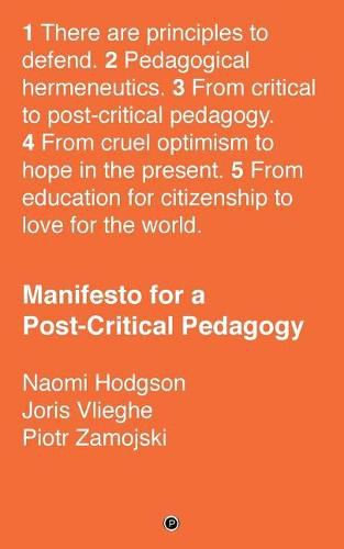 Cover image for Manifesto for a Post-Critical Pedagogy