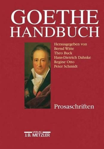 Cover image for Goethe-Handbuch: Band 3: Prosaschriften