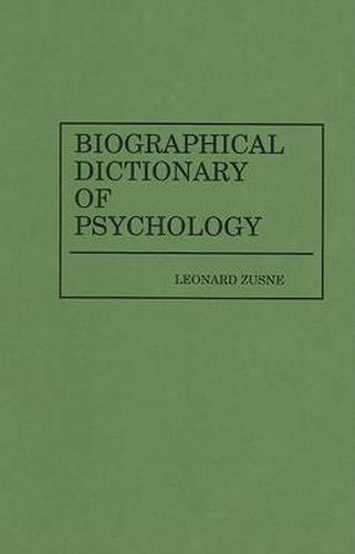 Cover image for Biographical Dictionary of Psychology