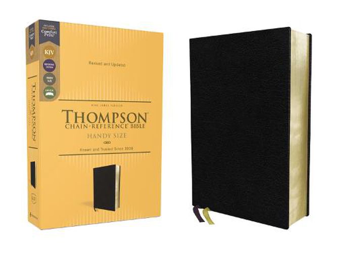 Cover image for KJV, Thompson Chain-Reference Bible, Handy Size, European Bonded Leather, Black, Red Letter, Comfort Print