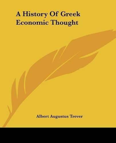 Cover image for A History of Greek Economic Thought