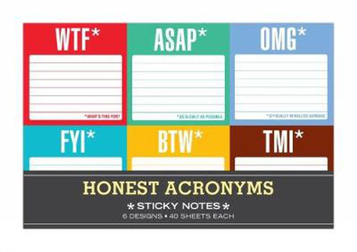 Cover image for Knock Knock Honest Acronyms: Sticky Note Packet