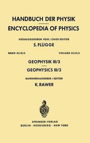 Cover image for Geophysics III/Geophysik III: Part III/Teil III