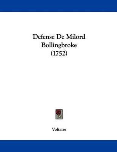 Cover image for Defense de Milord Bollingbroke (1752)