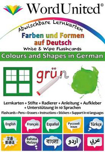 Cover image for Colours and Shapes in German: Write & Wipe Flashcards