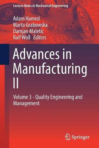 Cover image for Advances in Manufacturing II: Volume 3 - Quality Engineering and Management