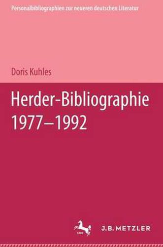 Cover image for Herder-Bibliographie 1977-1992