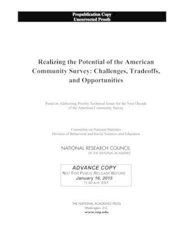 Cover image for Realizing the Potential of the American Community Survey: Challenges, Tradeoffs, and Opportunities