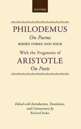 Cover image for Philodemus, On Poems, Books 3-4: with the fragments of Aristotle, On Poets