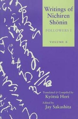 Cover image for Writings of Nichiren Shonin v. 6; Followers