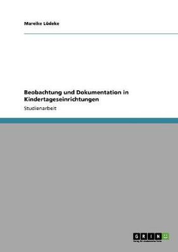 Cover image for Beobachtung und Dokumentation in Kindertageseinrichtungen