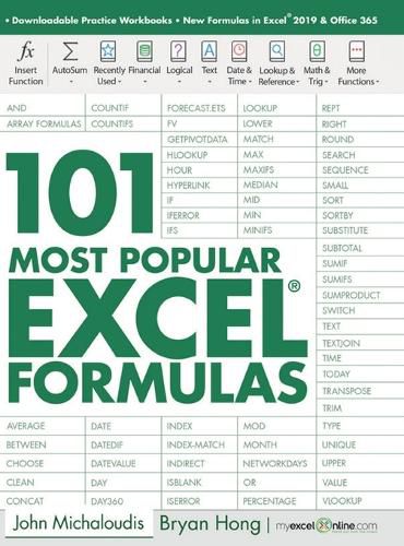 Cover image for 101 Most Popular Excel Formulas