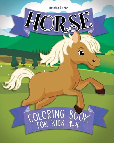 Cover image for Horse coloring book for kids ages 4-8