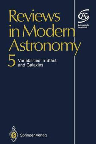 Cover image for Reviews in Modern Astronomy: Variabilities in Stars and Galaxies