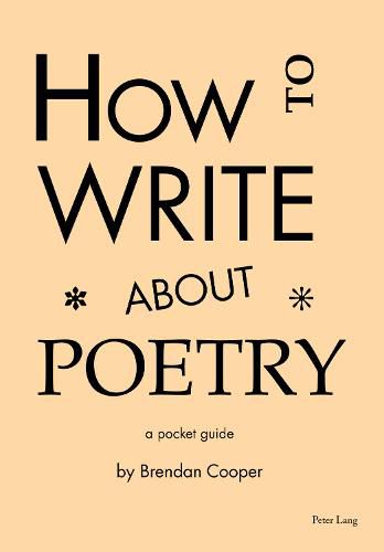 How to Write About Poetry: A Pocket Guide