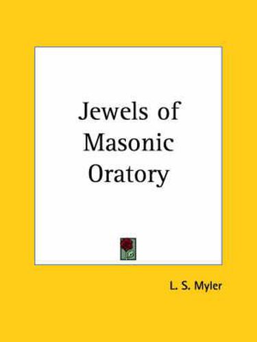 Cover image for Jewels of Masonic Oratory (1930)