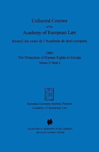 Cover image for Collected Courses of the Academy of European Law 1993 Vol. IV - 2