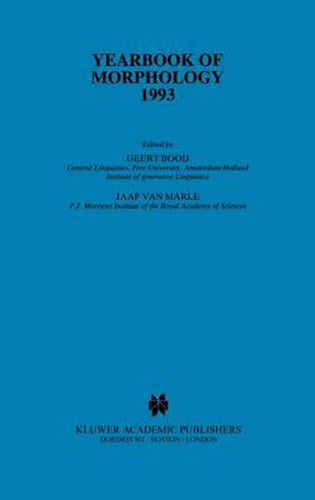 Cover image for Yearbook of Morphology 1993