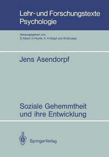 Cover image for Soziale Gehemmtheit und Ihre Entwicklung