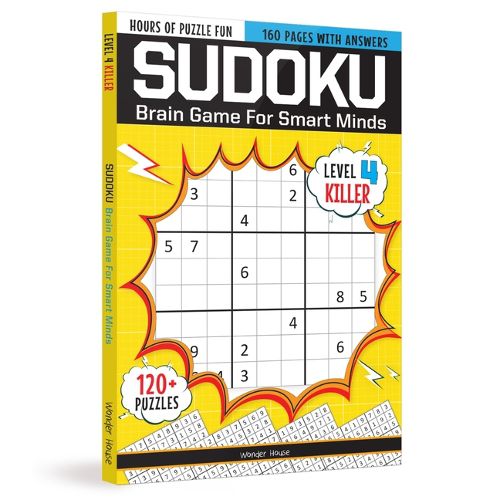 Cover image for Sudoku - Brain Games for Smart Minds Level 4 Killer Brain Booster Puzzles for Kids, 120+ Fun Games