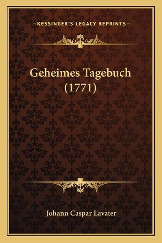 Cover image for Geheimes Tagebuch (1771)