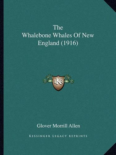 Cover image for The Whalebone Whales of New England (1916)