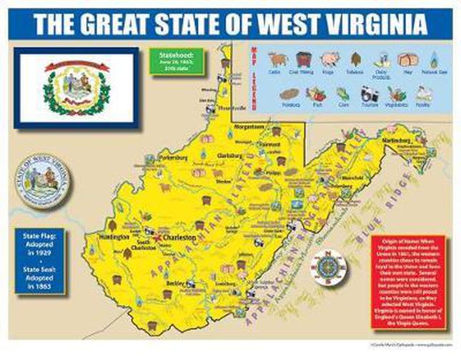 West Virginia State Map for Students - Pack of 30