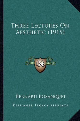 Three Lectures on Aesthetic (1915)