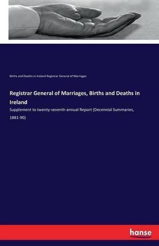 Cover image for Registrar General of Marriages, Births and Deaths in Ireland: Supplement to twenty-seventh annual Report (Decennial Summaries, 1881-90)