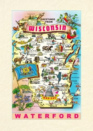 Cover image for Vintage Lined Notebook Greetings from Wisconsin, Waterford