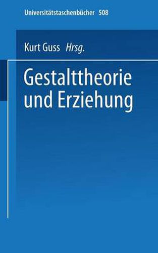 Cover image for Gestalttheorie und Erziehung