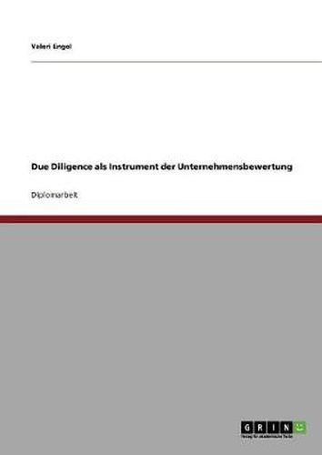 Cover image for Due Diligence als Instrument der Unternehmensbewertung