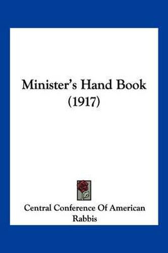 Cover image for Minister's Hand Book (1917)