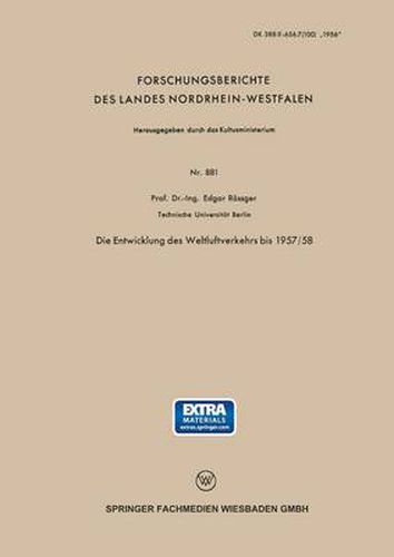 Cover image for Die Entwicklung Des Weltluftverkehrs Bis 1957/58