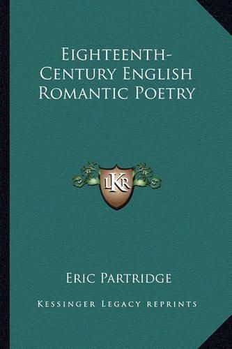 Cover image for Eighteenth-Century English Romantic Poetry