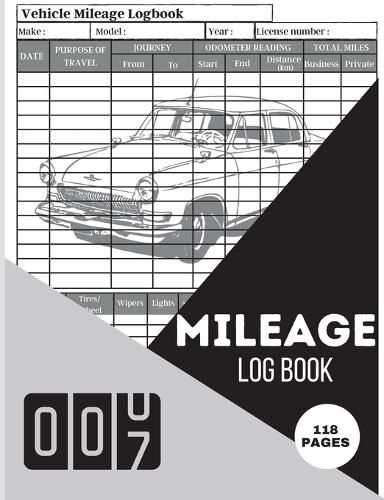 Cover image for Mileage Log Book: Simple Car Tracker for Taxes & Vehicle Expense Mileage Tracking, Record and Travel Logbook