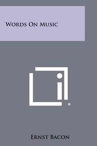 Cover image for Words on Music