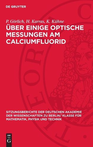 Cover image for UEber Einige Optische Messungen Am Calciumfluorid
