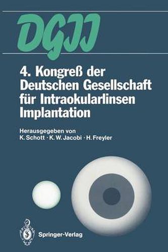 Cover image for 4. Kongress der Deutschen Gesellschaft fur Intraokularlinsen Implantation