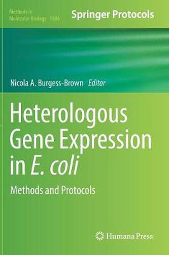 Cover image for Heterologous Gene Expression in E.coli: Methods and Protocols