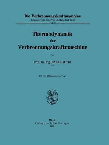 Cover image for Thermodynamik Der Verbrennungskraftmaschine