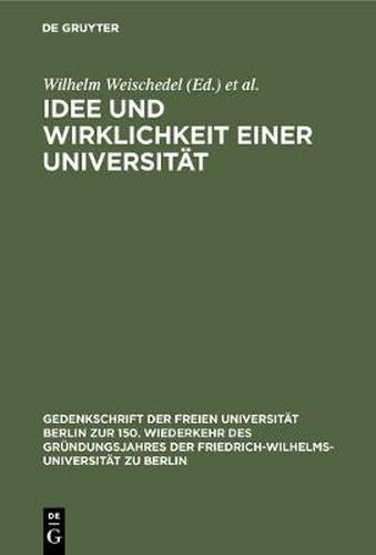 Idee und Wirklichkeit einer Universita&#776;t