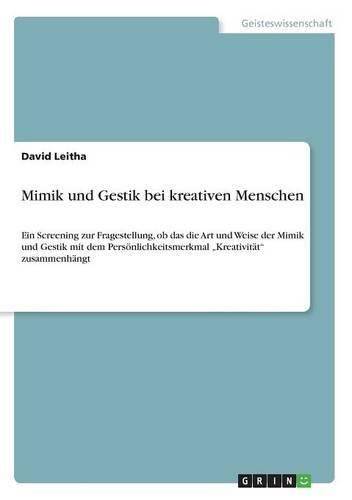 Cover image for Mimik Und Gestik Bei Kreativen Menschen