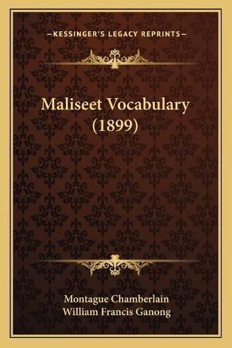 Cover image for Maliseet Vocabulary (1899)