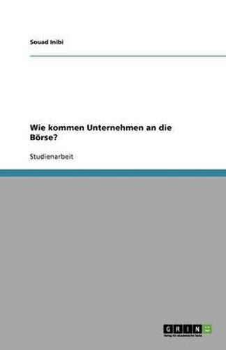 Cover image for Wie kommen Unternehmen an die Boerse?