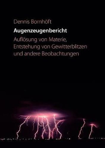 Cover image for Augenzeugenbericht. Aufloesung von Materie ...: Aufloesung von Materie, Entstehung von Gewitterblitzen und andere Beobachtungen