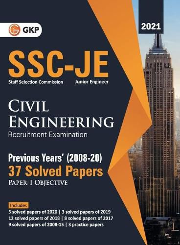 Cover image for Ssc 2021 Junior Engineers Paper I Civil Engineering 37 Previous Years Solved Papers (2008-20)