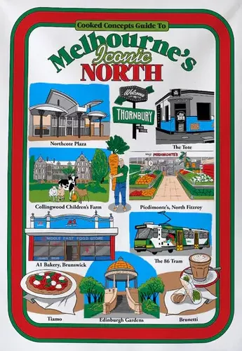 Cover image for Melbourne's Iconic North Tea Towel