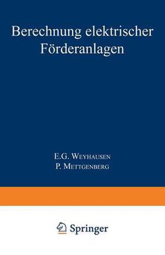 Cover image for Berechnung Elektrischer Foerderanlagen